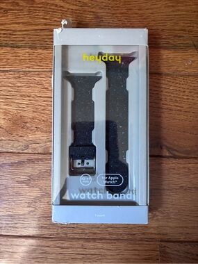 heyday Black Glitter Silicone Apple Watch Strap with Multicolor Sparkle